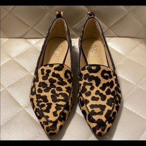 Franco Sarto pointed toe leopard print loafers